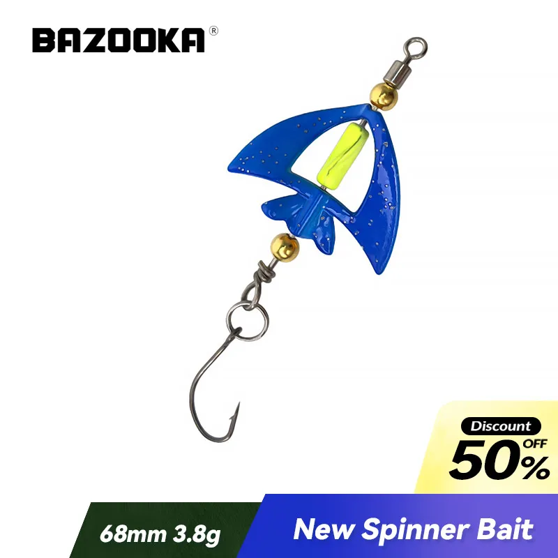 

3.8g Bazooka Fishing Lure Swimbait Carp Jig Pike Flying Fish Spinner Baits Wire Metal Soft Spoon Hook Sequins Set Bass