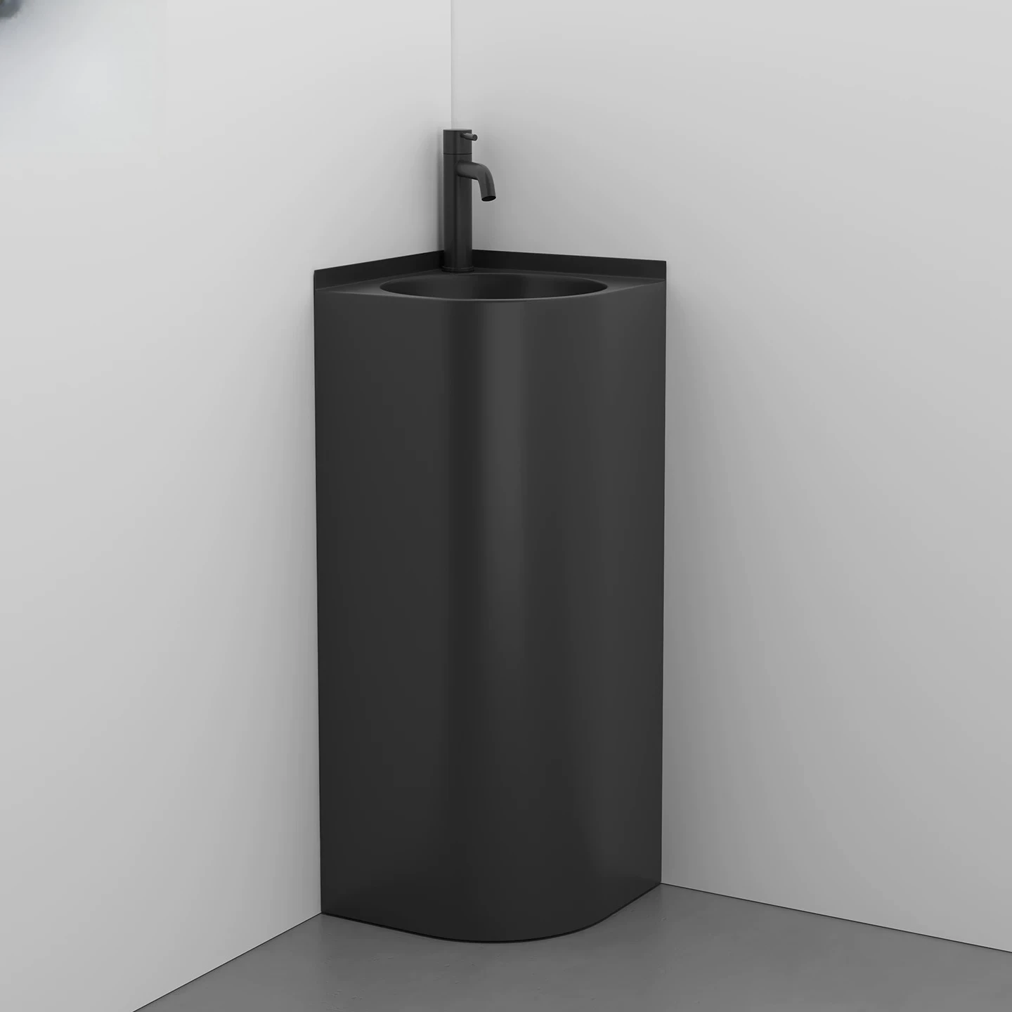 Creative brown 304 stainless steel triangular column basin small apartment bathroom floor-to-ceiling corner wash basin basin