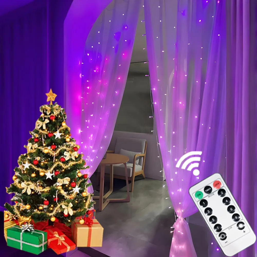 USB Fairy LED Curtain String Light Christmas Ornaments Navidad  Xmas Decoration for Home Bedroom New Year Gifts Natal Noel 2025