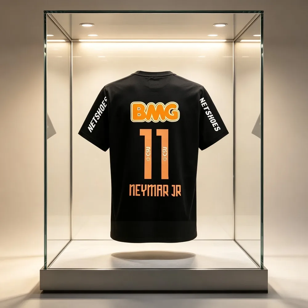 Vintage Neymar 11 BMG Print Football T-Shirt Men Women Quick Dry Breathable Retro Santos Casual Soccer Fan Tee