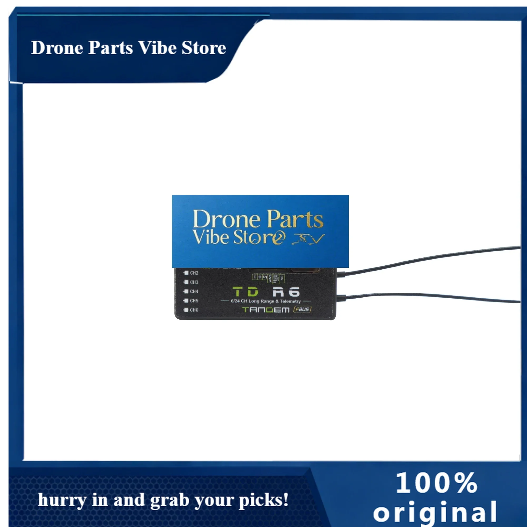 

Drone PartsFrSky TD R6 2.4G & 900M Dual Frequency Receiver 6 Channels For Fixed Wing
