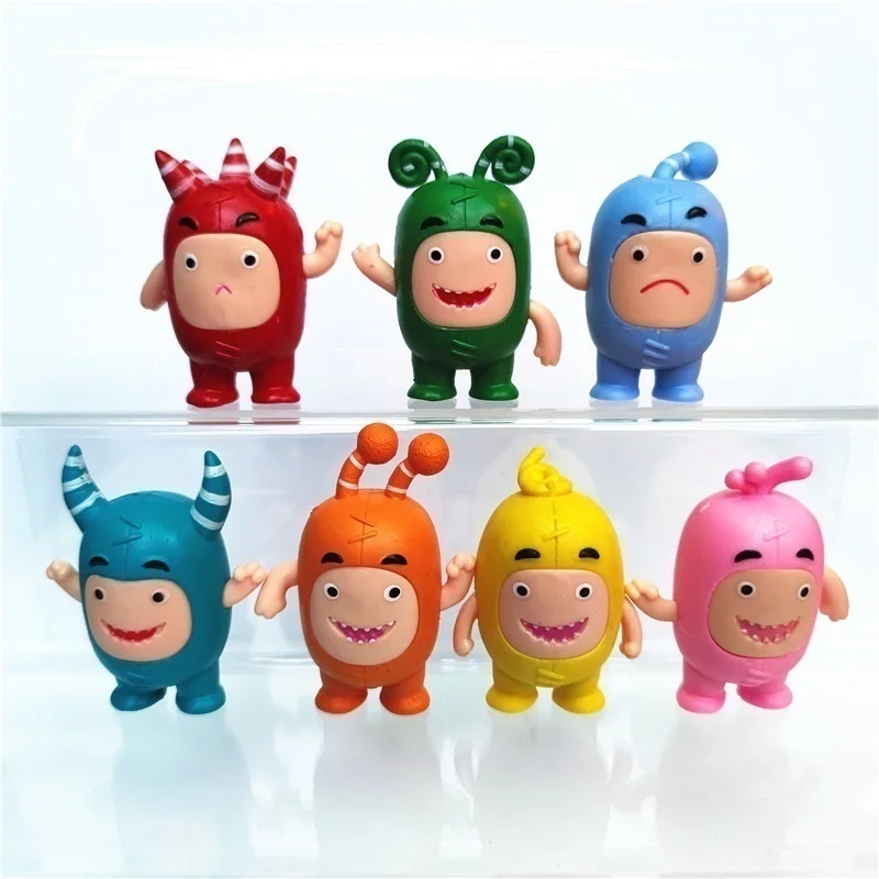 New 7pcs/set Anime Cartoon Oddbods 7cm Kawaii Toys Dolls PVC Figures Collectible Model Gifts in stock