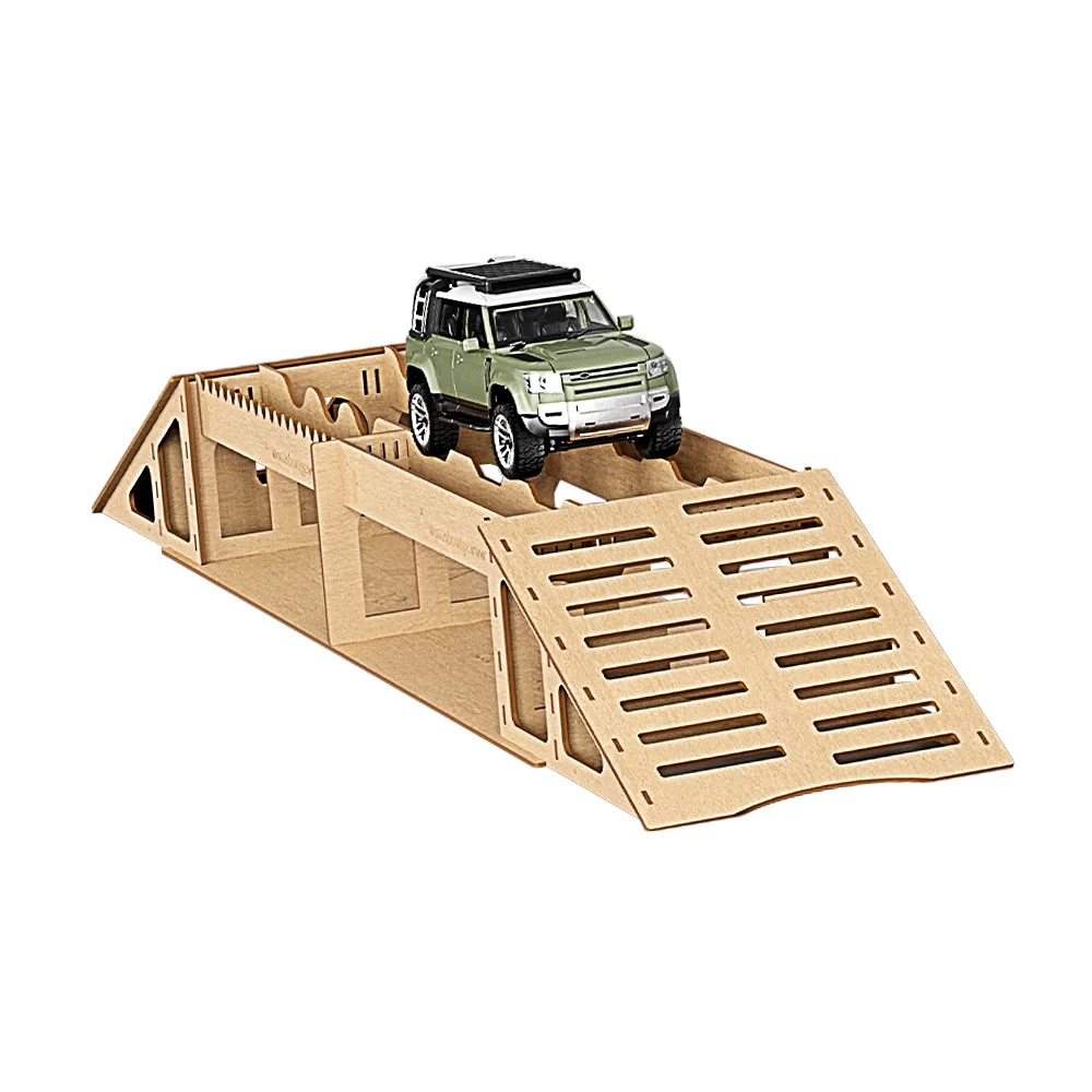 9imod rc escalada carro adereços de madeira ponte de prancha única 3d quebra-cabeça ponte de madeira gangorra pilha de madeira onda diy para 1/18 1/24 rc carro