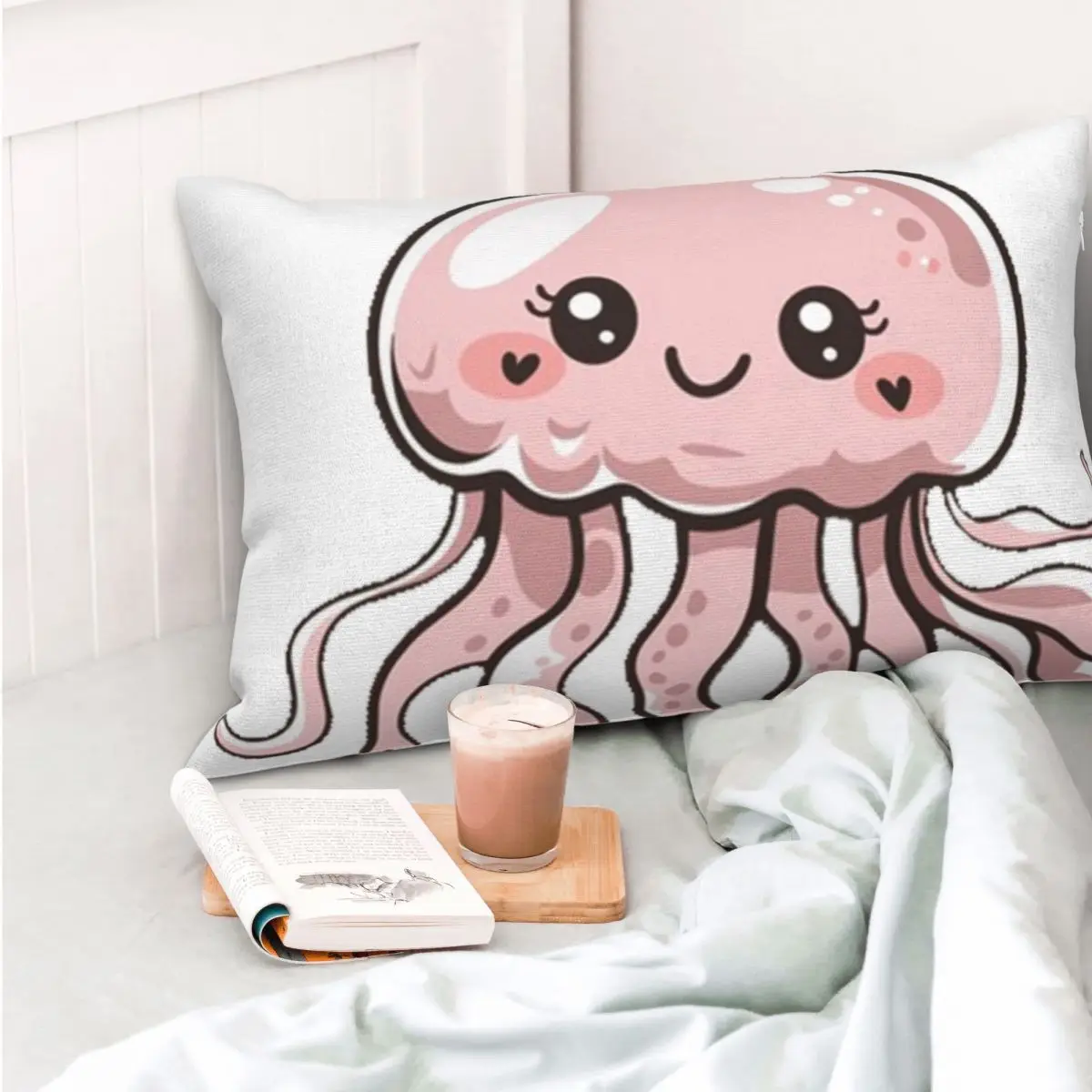 Cute Jellyfish Kawaii Design Rectangle Pillowcase Cushion Cover Decorative Bedroom Bed Home Comfort Throw Pillow