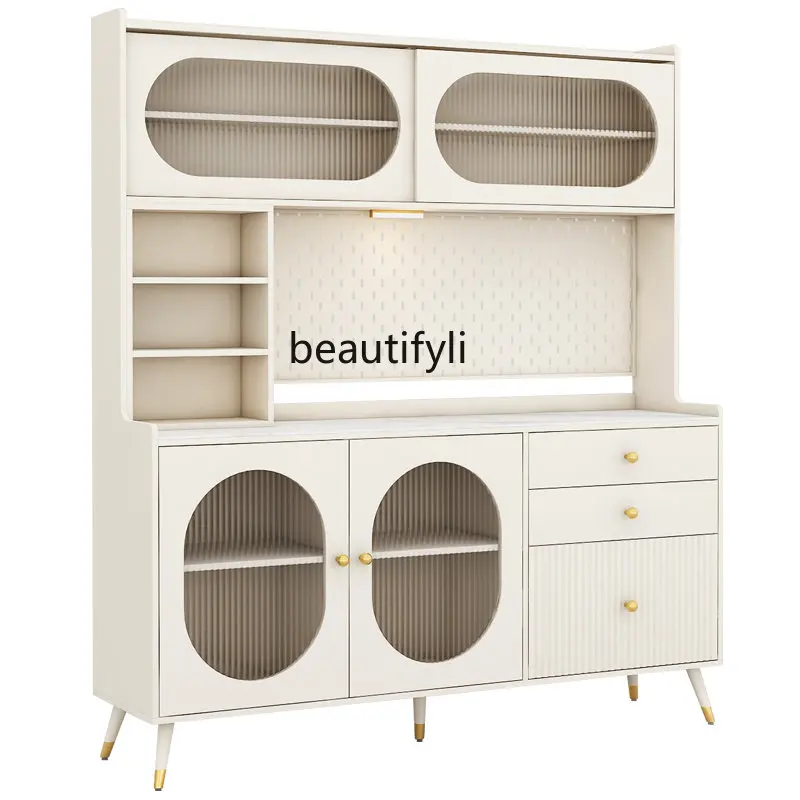 

cqy French Stone Plate Sideboard Cabinet Integrated High Cabinet Modern Minimalist Living Room and Kitchen Locker