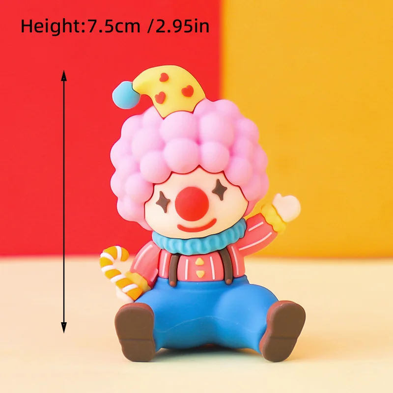 Circus Theme Cake Topper Clown Jester Circus Animal Lion Elephant for Kids 1st Happy Birthday Party Cake Decoration Baby Shower