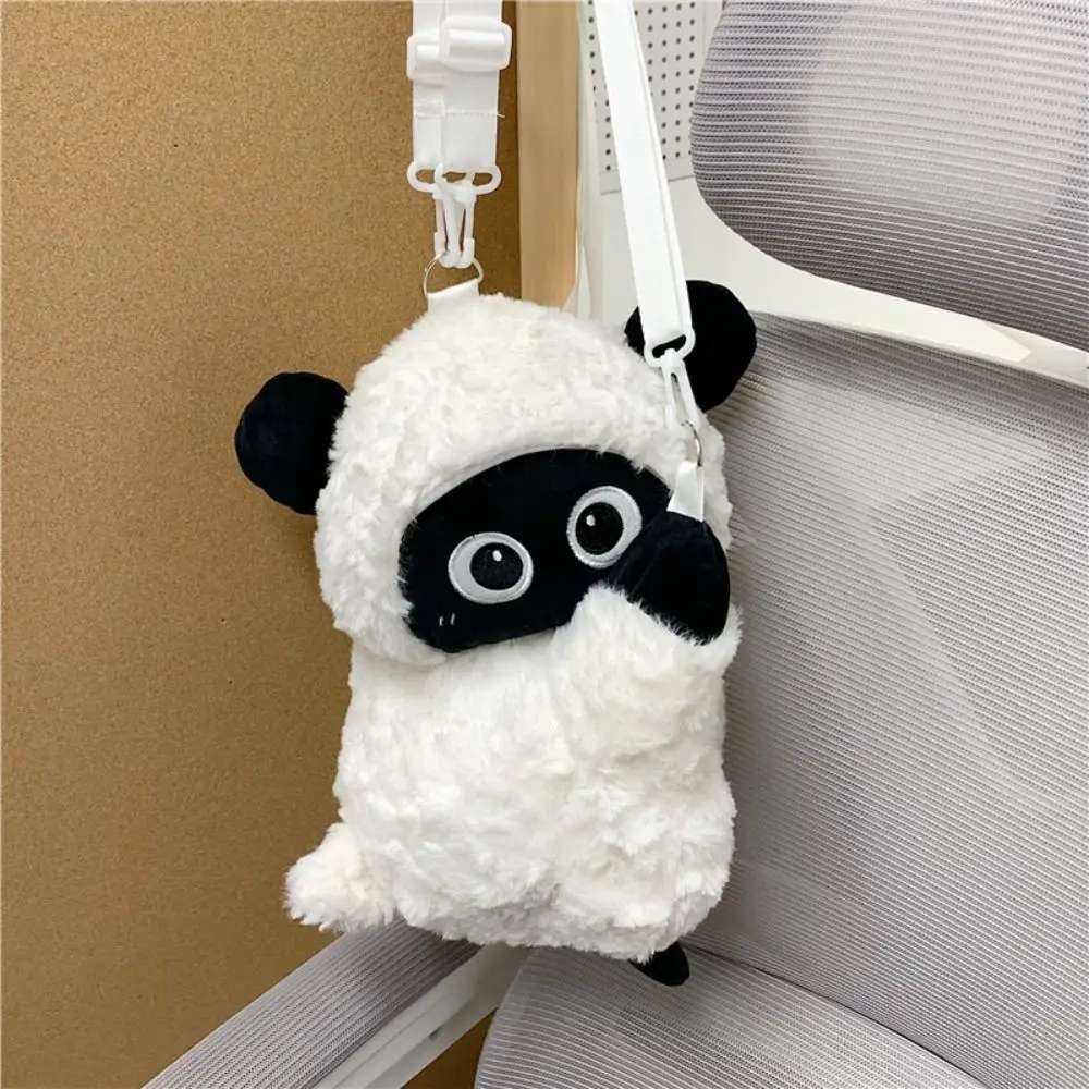 Borsa a tracolla per bambola di pecora Kawaii Borsa a tracolla per agnello animale morbido con animali di peluche leggera con tracolla staccabile