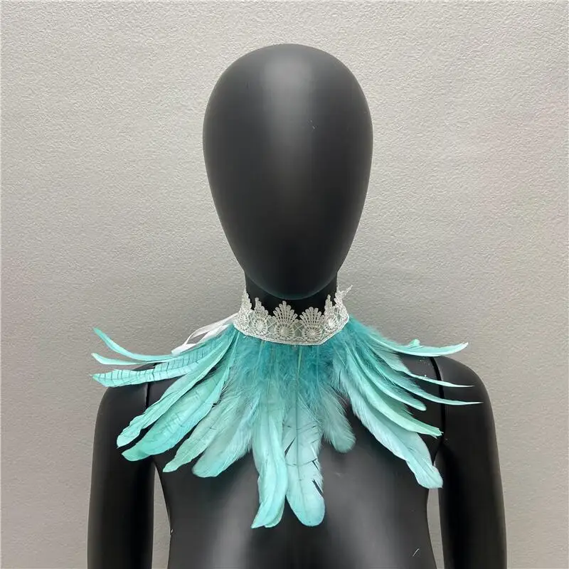 Halloween weißen Schal y2k Pelz Schal Kleid Cape Neck Schals Frau Cosplay Snood Kinder Schals Gothic Style Hochzeits feier Schal – Detail 11