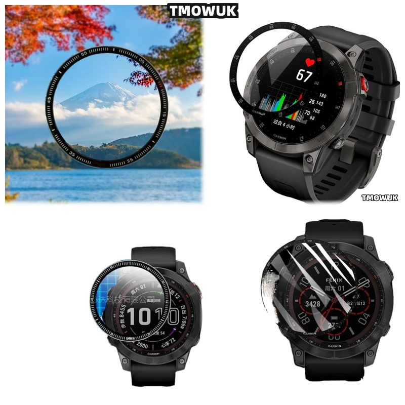 

For Garmin Fenix 6 7 8 7X 6X 7S 47mm 51mm Anti - Scratch Screen Film Flexible 3D Curved Full Cover