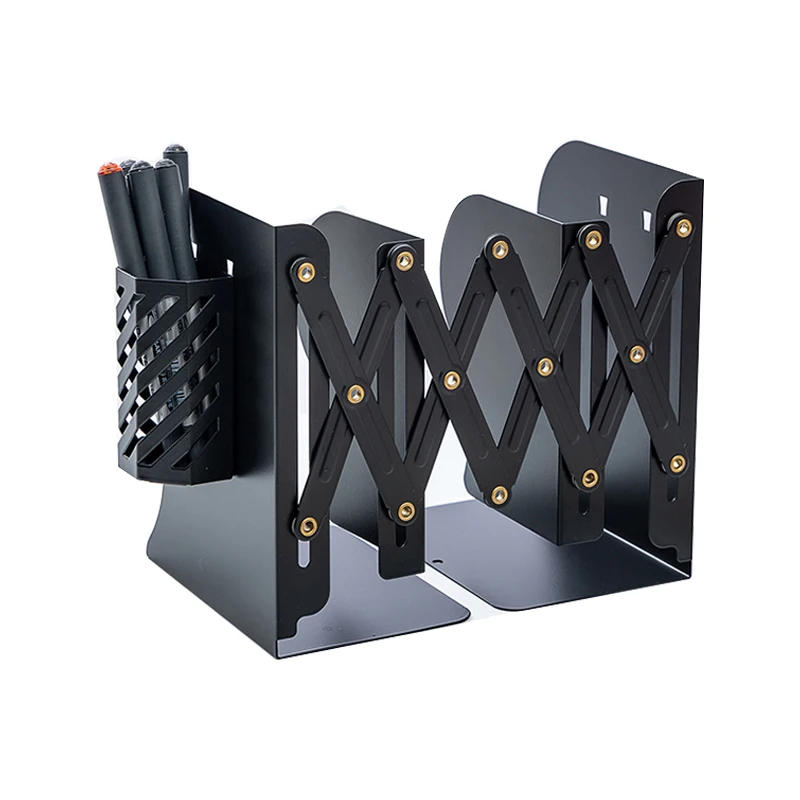 

масштабируемые металлические подставки для книг с держателем для ручек, эластичный настольный органайзер для хранения книг, офисные принадлежности для организации рабочего стола