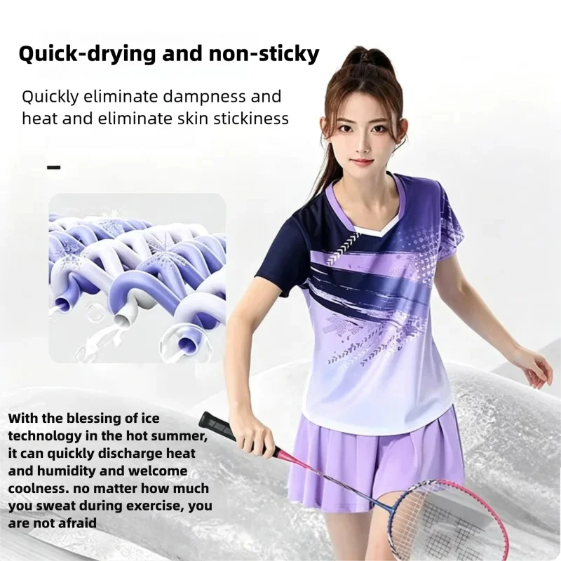 Men's and Women's Badminton Set Quick-Dry & Breathable Table Tennis and Volleyball Sportswear Gradient Training Team Outfit