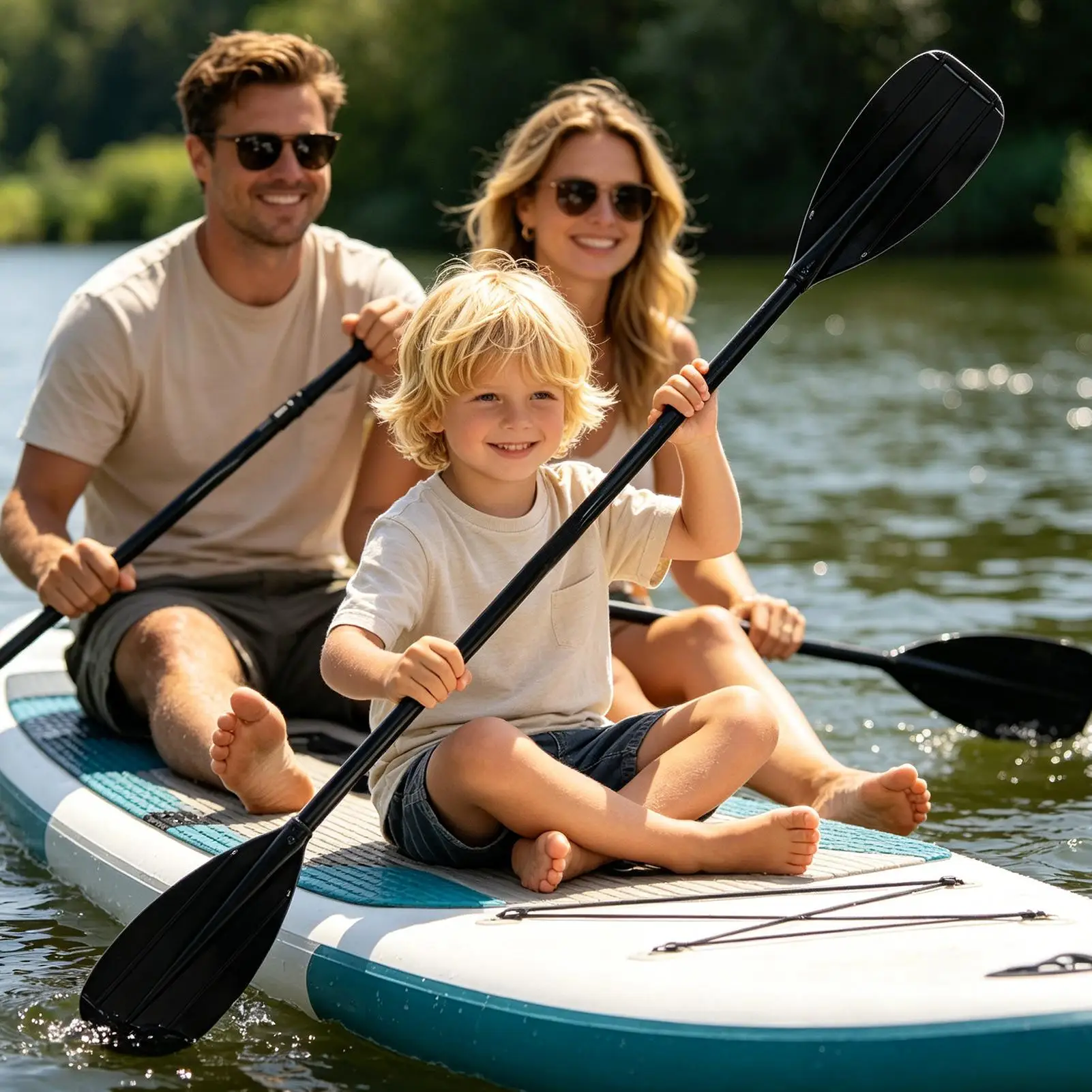 2-Section Carbon Fiber Kayak Paddle Lightweight Double-Blade Paddle For Fishing Touring, Kids Adults, Lake River Sea Rafting - view 3