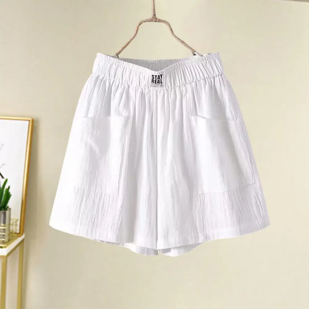 Cotton Linen Shorts Women\'s Sports Shorts Summer Solid High Waist Black Shorts Women Fashion Plus Size Casual Basic Short Pants
