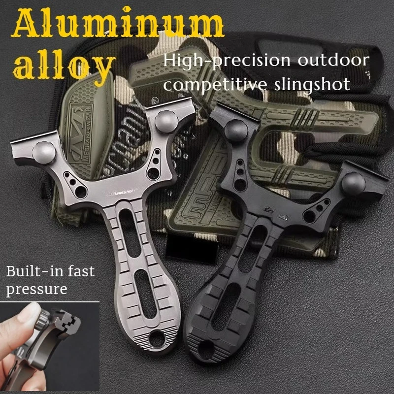 

High-quality Aluminum Alloy Adult Slingshot Thickened Rubber Band High-precision Outdoor Sports Camping Hunting Equipment