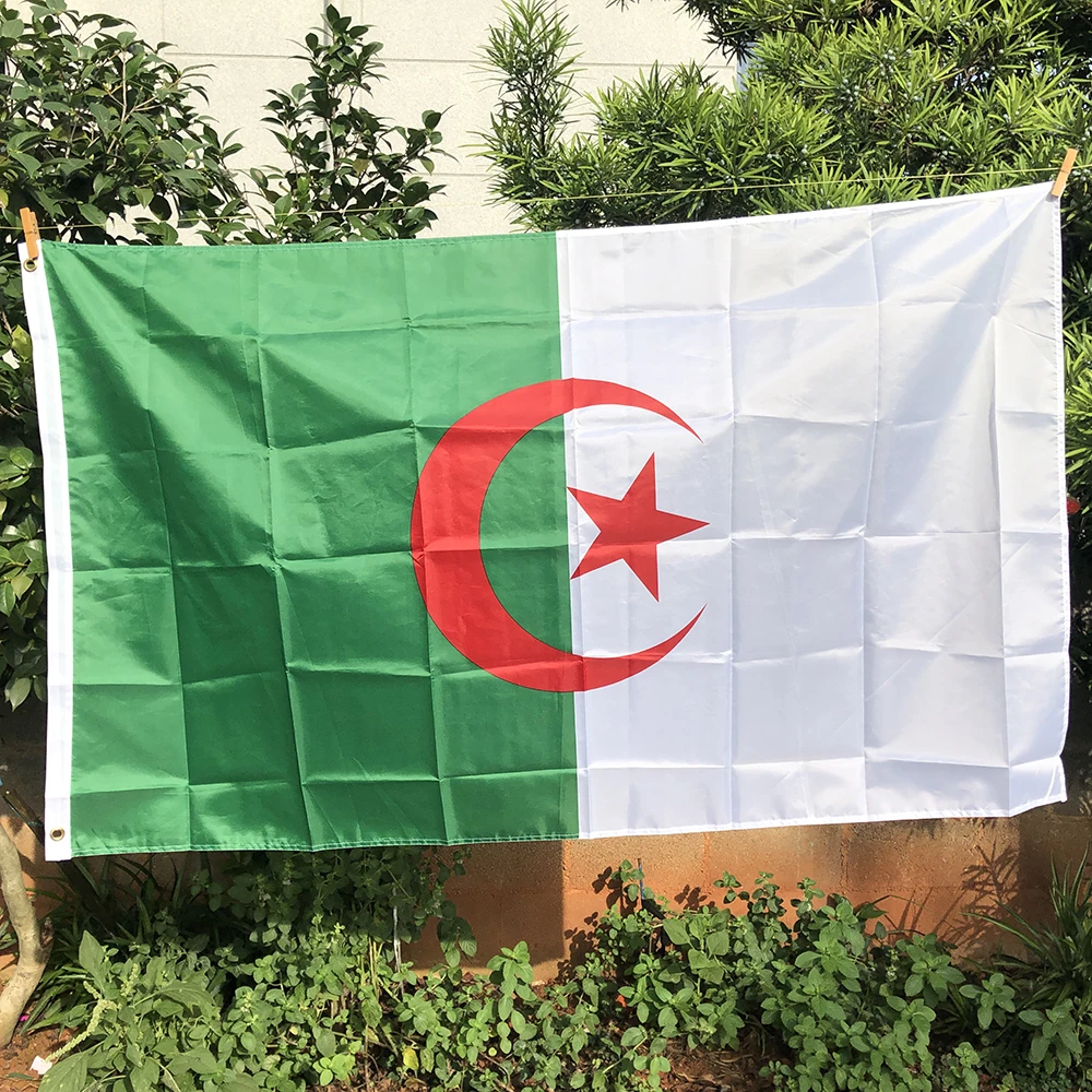 Z-ONE FLAG  Algeria Flag 90X150cm High Quality Hanging Polyester Vivid Color and UV Fade Resisitant-Algerian National Flag