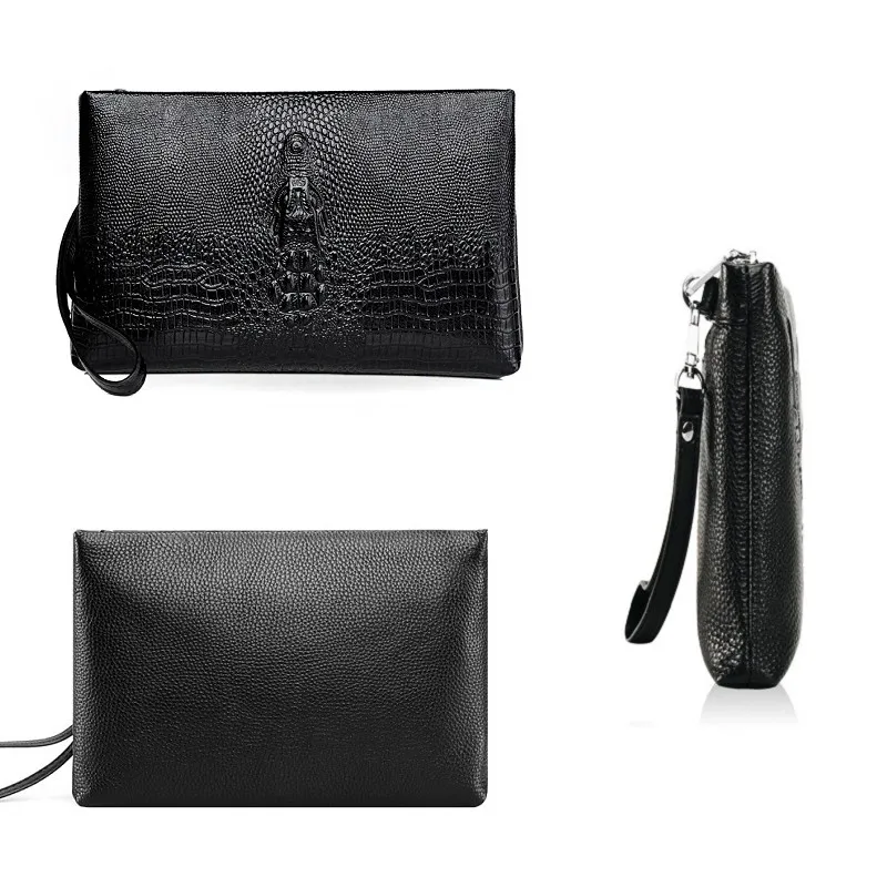 Men's PU Leather Long Wallet Clutch Double Zipper Fashion Black/Brown Casual Business Purse Handy Money Bag