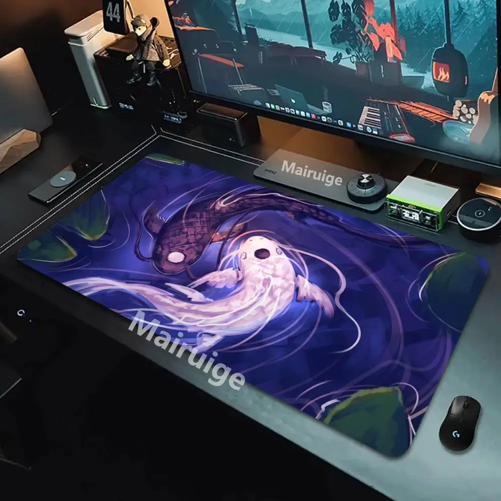 

Японский коврик для мыши Koi Fish Art XXL, настольная клавиатура, настольные коврики, игровой резиновый противоскользящий настольный коврик, компьютерные аксессуары, длинный коврик для мыши