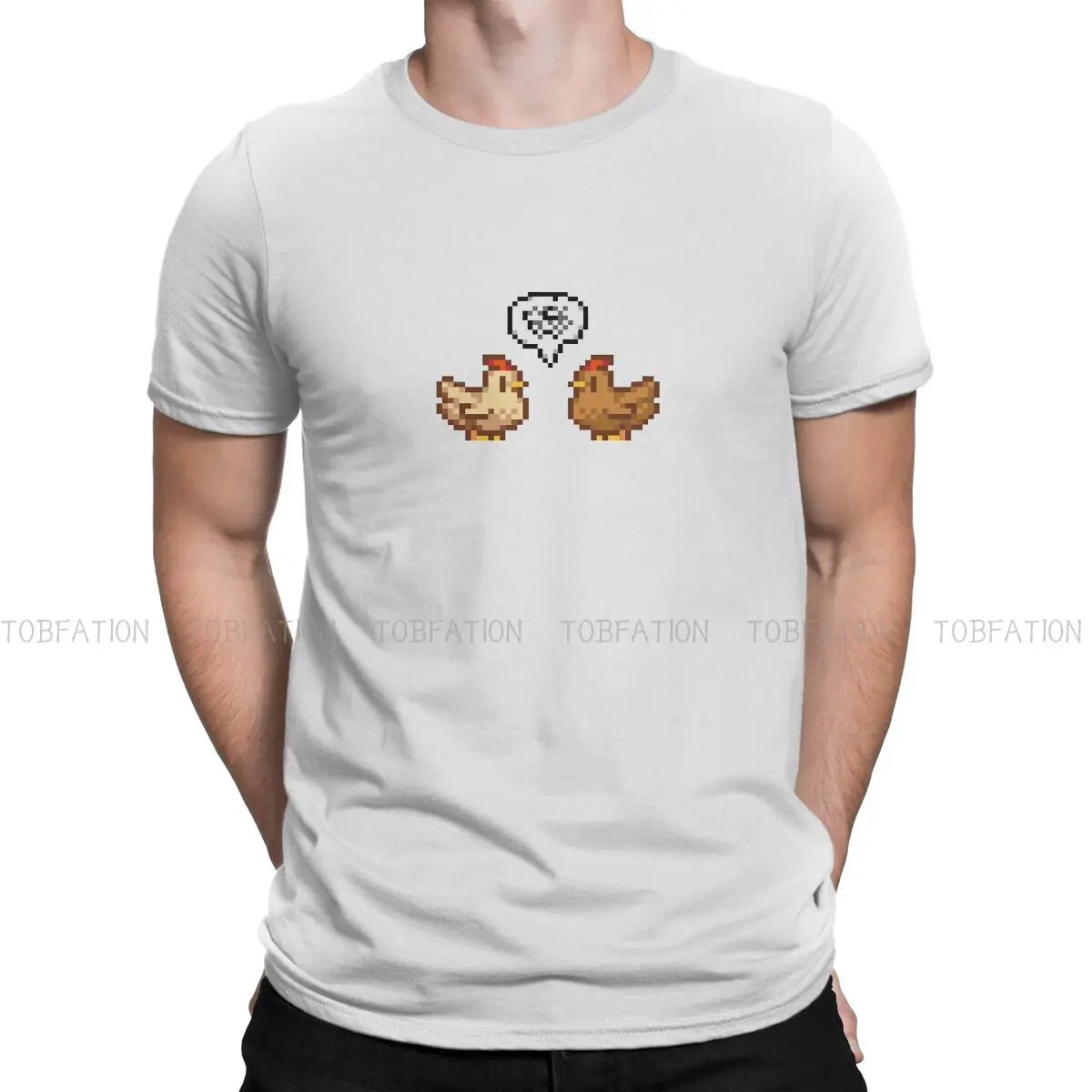 Unhappy Chickens Round Collar TShirt Stardew Valley Game Abigail Sebastian