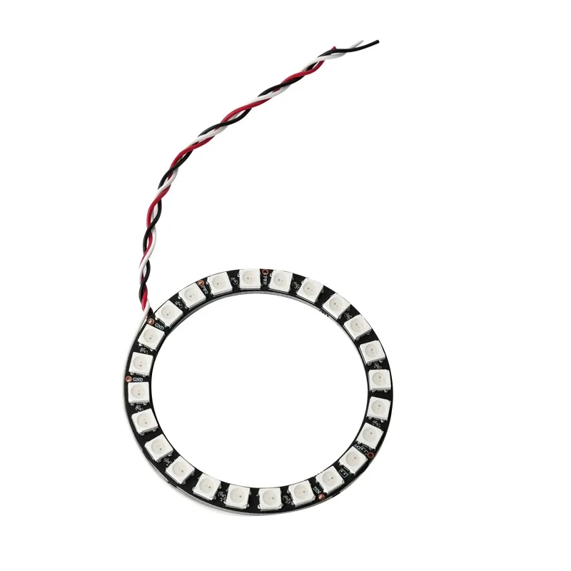 WS2812B 5050 RGB LEDリング 24ビットプログラマブルライト Arduino/Raspberry Pi DIYプロジェクト用統合ドライバー付き