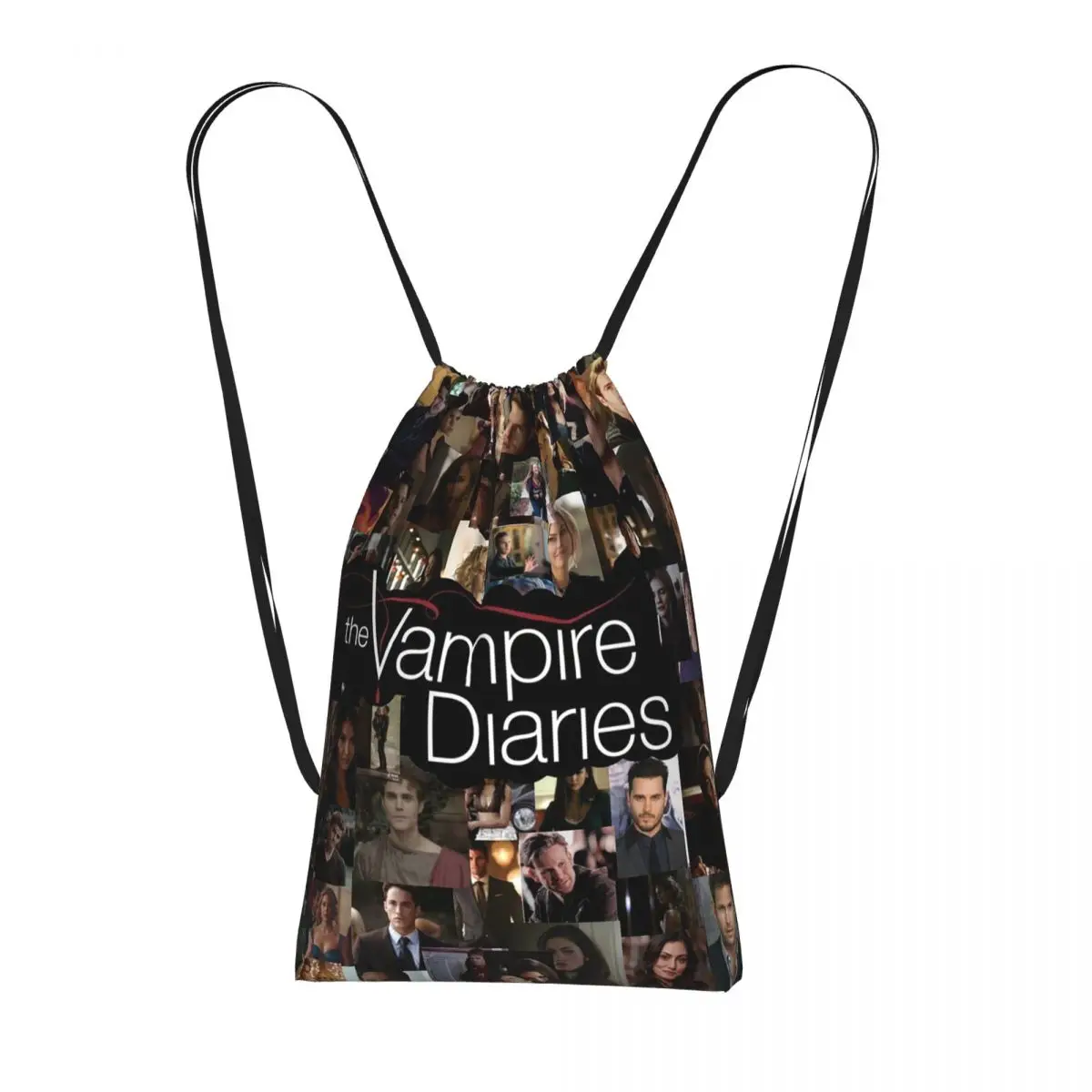 

The Vampire Diaries Damon Salvatore Backpacks Multi-function Drawstring Bags Storage Bag Book Bags for Man Woman School