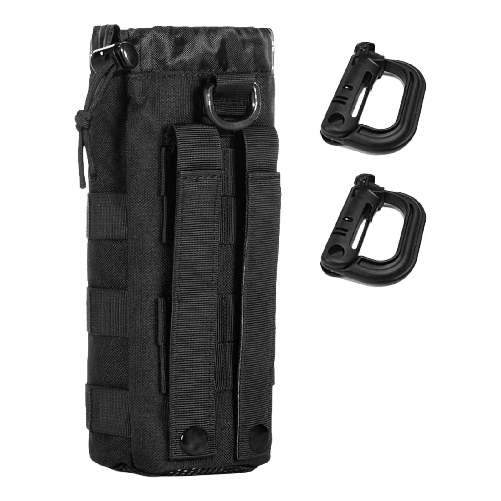 Water Bottle Backpack Attachment Large Capacity Drawstring Cup Sling With Carabiner Water Bottle Bag Holder For Mountaineering