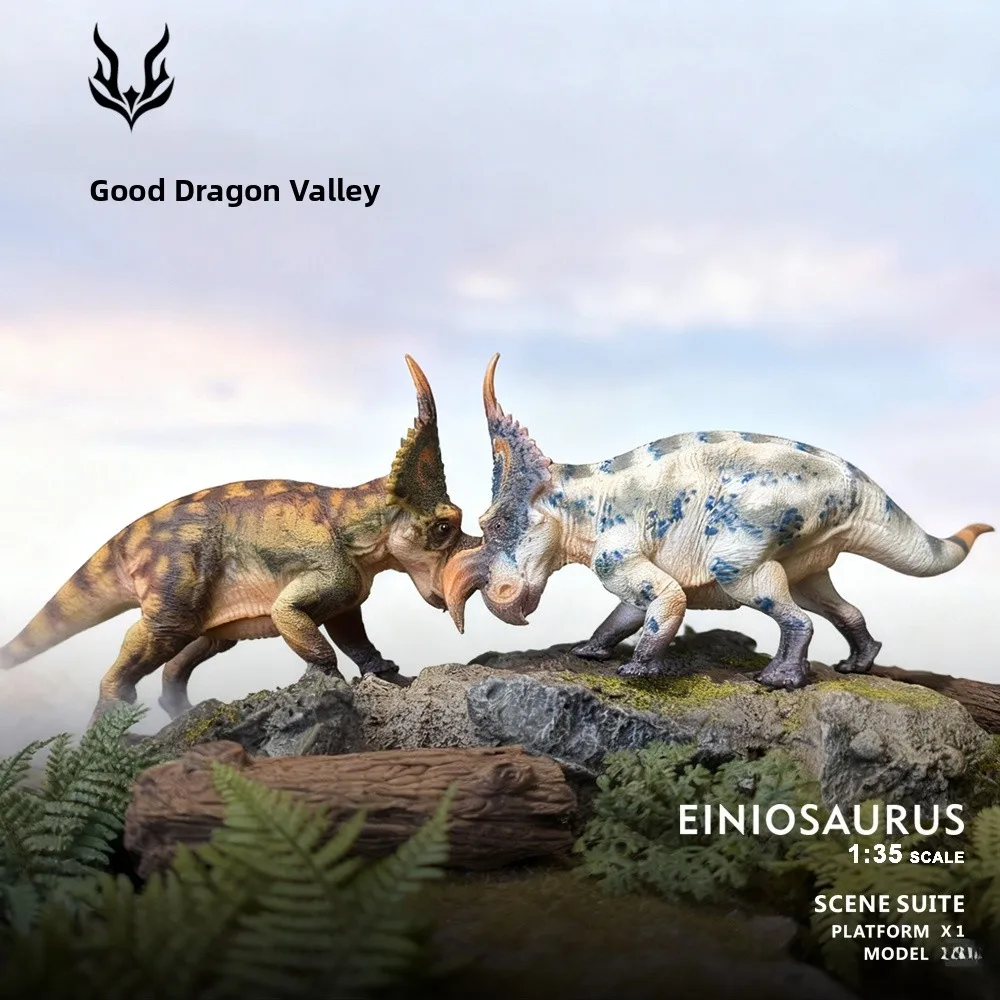 

Jurassic Dinosaur Model Toy Set with Base Horned Dinosaur Plastic Standing Figure for All Ages Good Dragon Valley