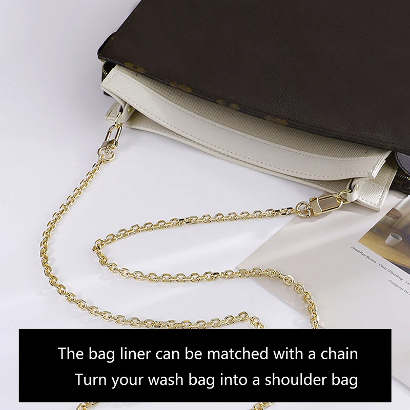 Tinberon saco de maquiagem à prova dwaterproof água de couro do plutônio apto para bolsa de higiene pessoal 19 26 saco forro com anel d saco de cosméticos inserção de luxo organizar