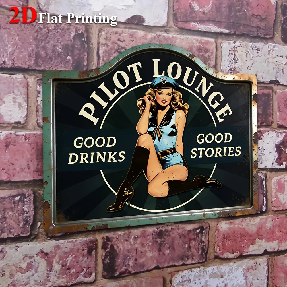 1pc, 2D Flat, Signs Metal Sheet Painting 