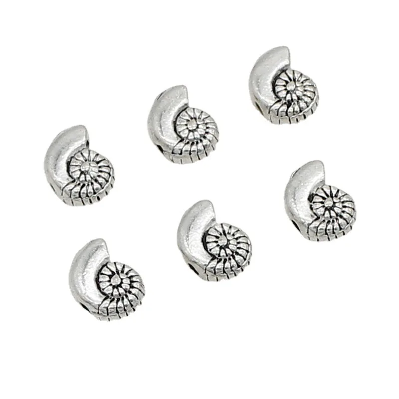 30pcs/lot Cute Conch Shape Alloy Loose Beads Handmade Women Jewelry Decoration Charm Metal Beads Spacers DIY Jewery Findings