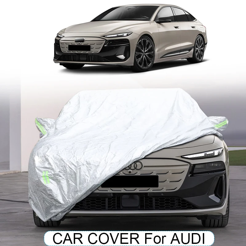 Three Layers Car Cover For Audi A1 A3 A4 A5 A6 A7 A8 E-Tron GT Hatchback Sedan Wagon Sportback 2016-2024 Rain Snow Waterproof