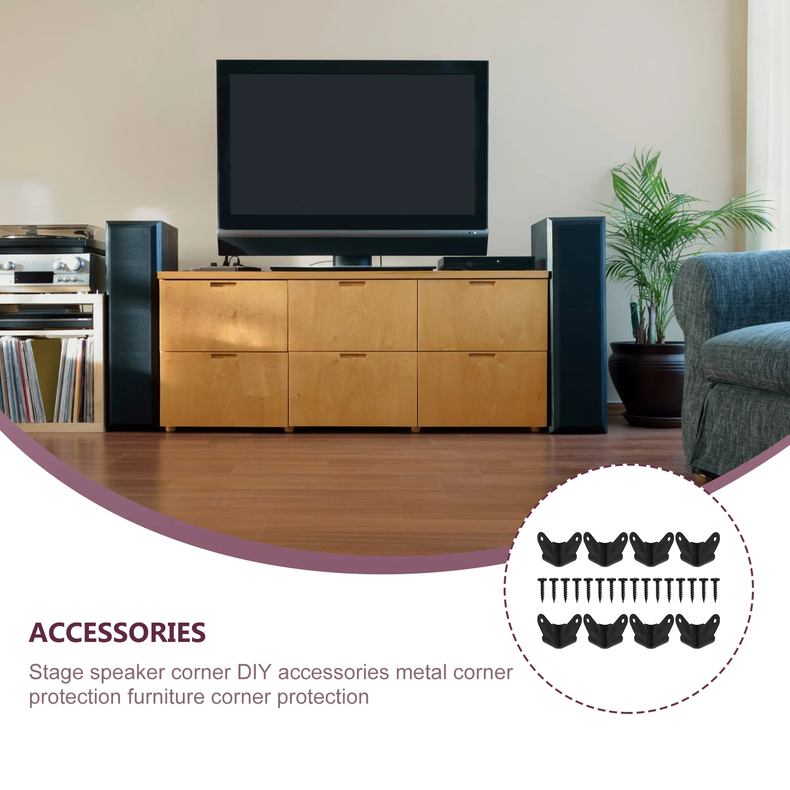 

Metal Corner Protectors Durable Guards Wrap Furniture Child Proof Stage Safety Hardware Speaker Anti-collision