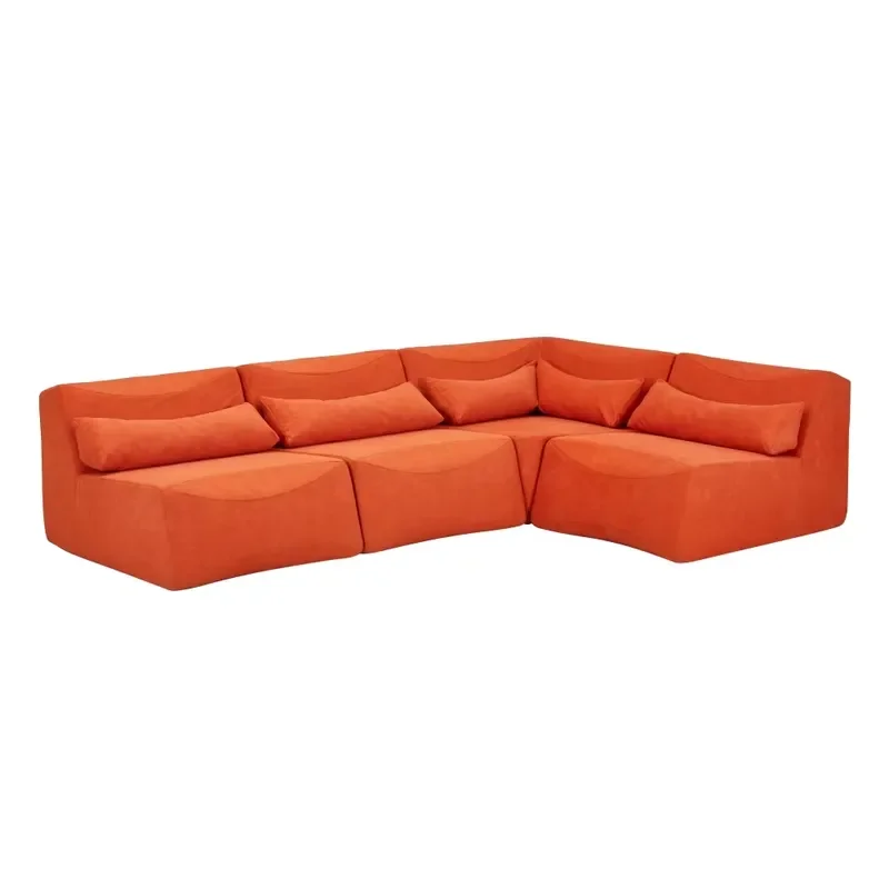 Customized Order Upholstered Fabric Modular Sofa Living Room Multiperson Sofa Set Vacuum Packed Sponge Foam Sofa Set
