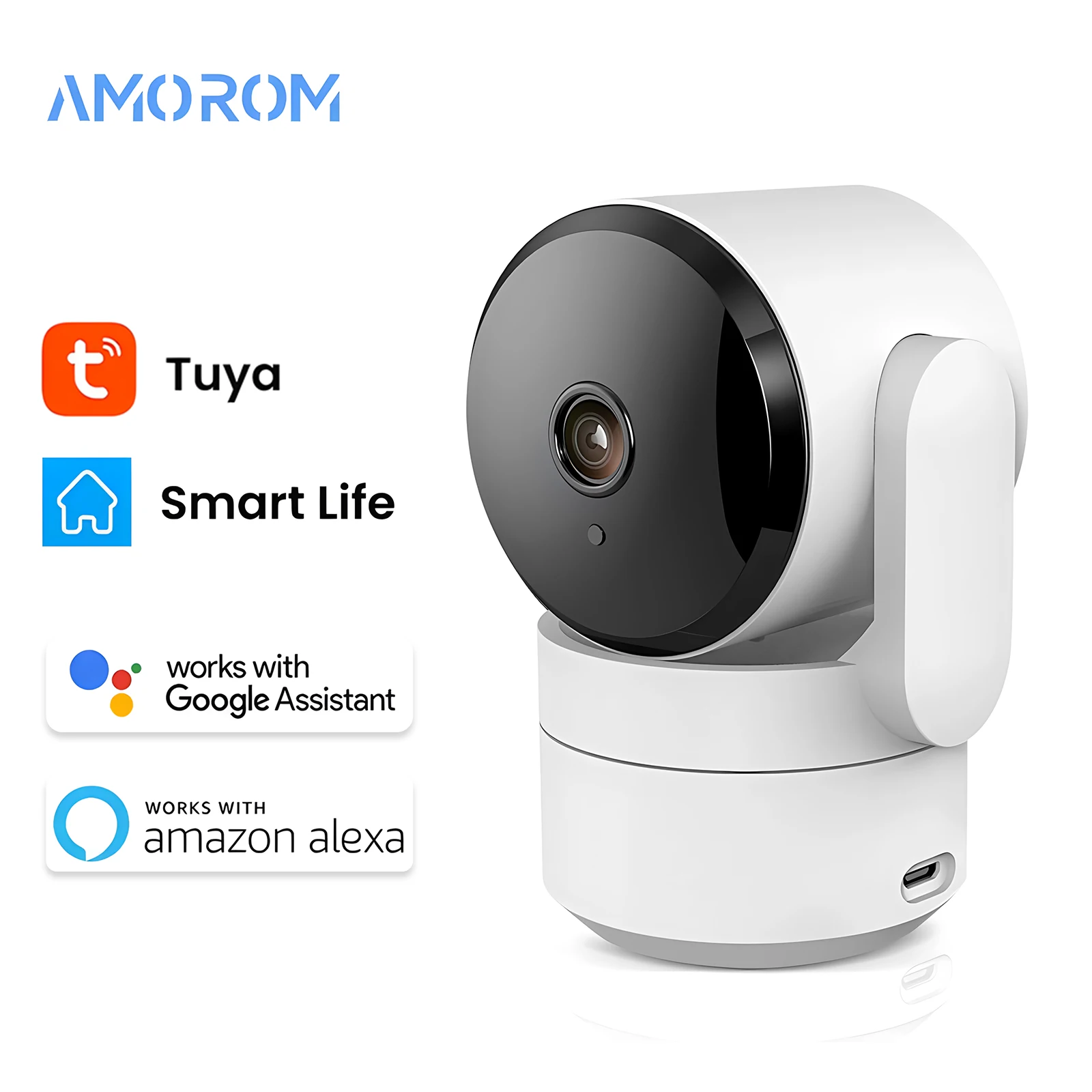 Tuya 1080P Indoor Wifi Ip Camera Wireless Baby Monitor Night Vision Ai Detect P2P Surveillance Cameras Support Google Home Alexa