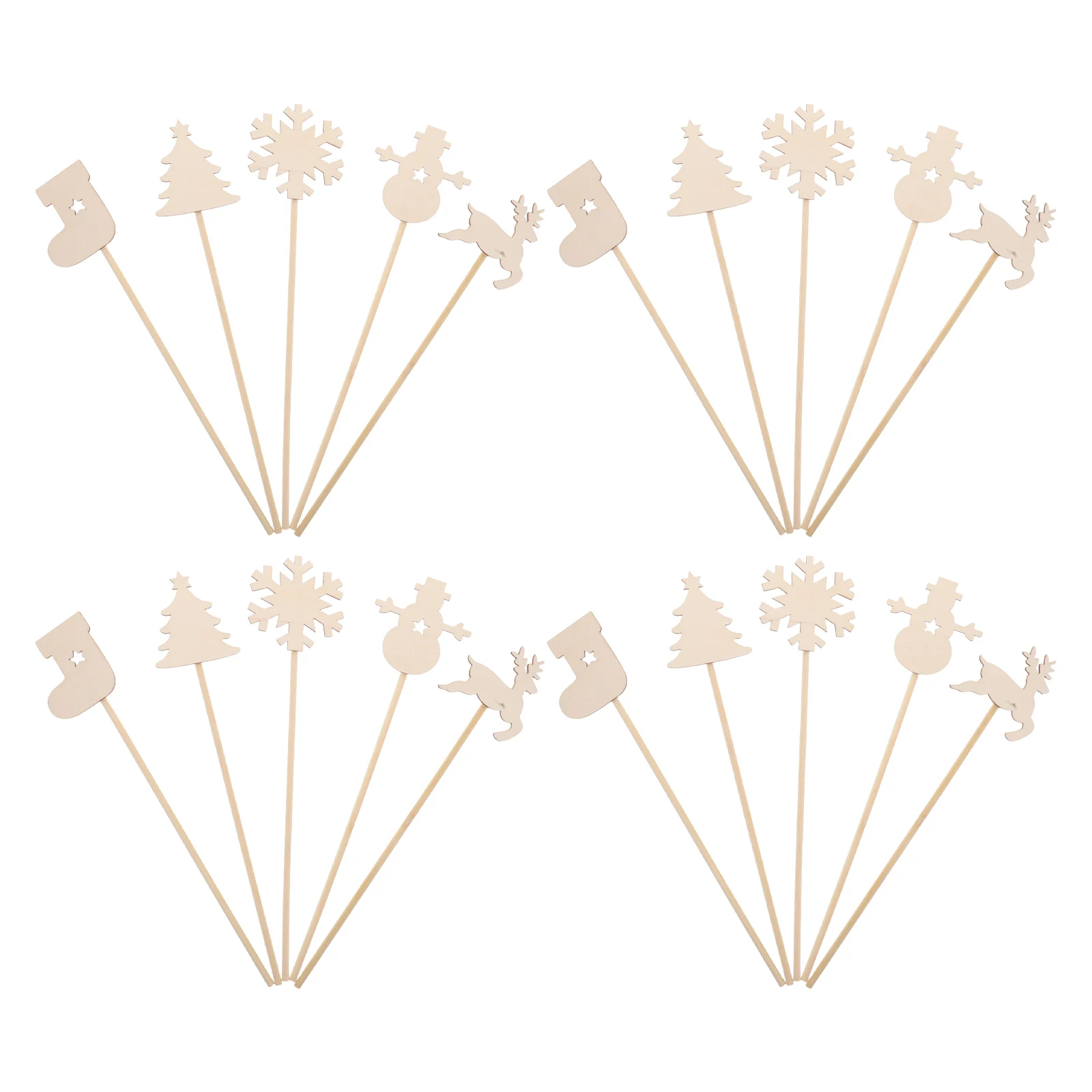 

20Pcs DIY Fairy Wand Sticks Unfinished Wooden Christmas Star Shape for Kids Princess Painting Craft Party Decor