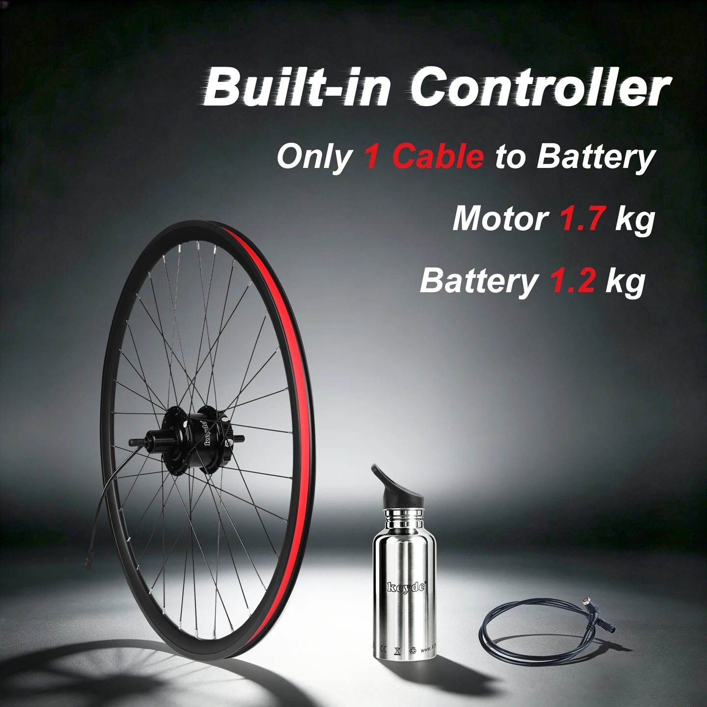 Keyde S100 Electric Bike Conversion Kit Rear Hub Motor Wheel 250W 300W 36V with Battery Ebike Motor Kit