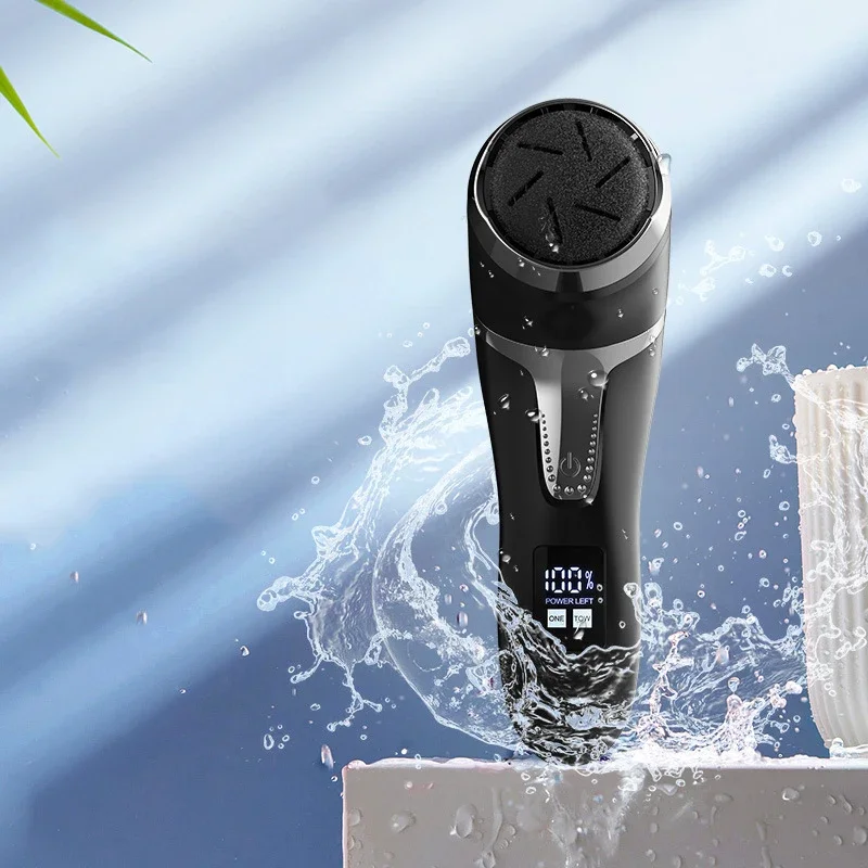 Molinillo de pies con pantalla Digital para el hogar, lijadora de pies eléctrica portátil para pedicura, herramientas de pedicura impermeables exfoliantes muertos