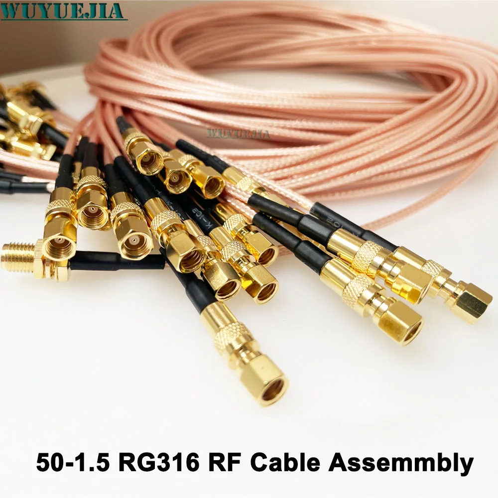 SMA إلى SMC RF خط الاتصال SMC واجهة SMA ذكر التوصيل إلى SMC أنثى جاك تمديد 50-1.5 RG-316 RF محول كابل محوري