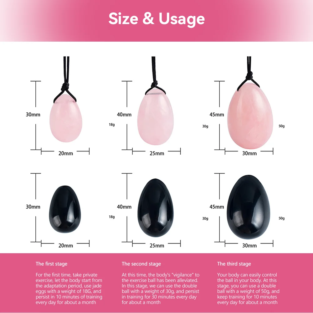 1 set Black Obsidia Yoni Eggs Vaginal Tightening eggs women pelvic floor Muscle Jade Eggs Massage Balls for women Kegel Exercise