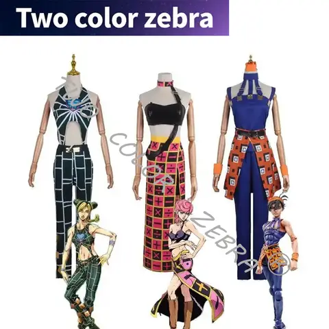 Anime Cosplay JOJO Bizarre Adventure Trish Una Cujoh Jolyne Narancia Ghirga Cosplay Costumes Halloween Party Women Clothes