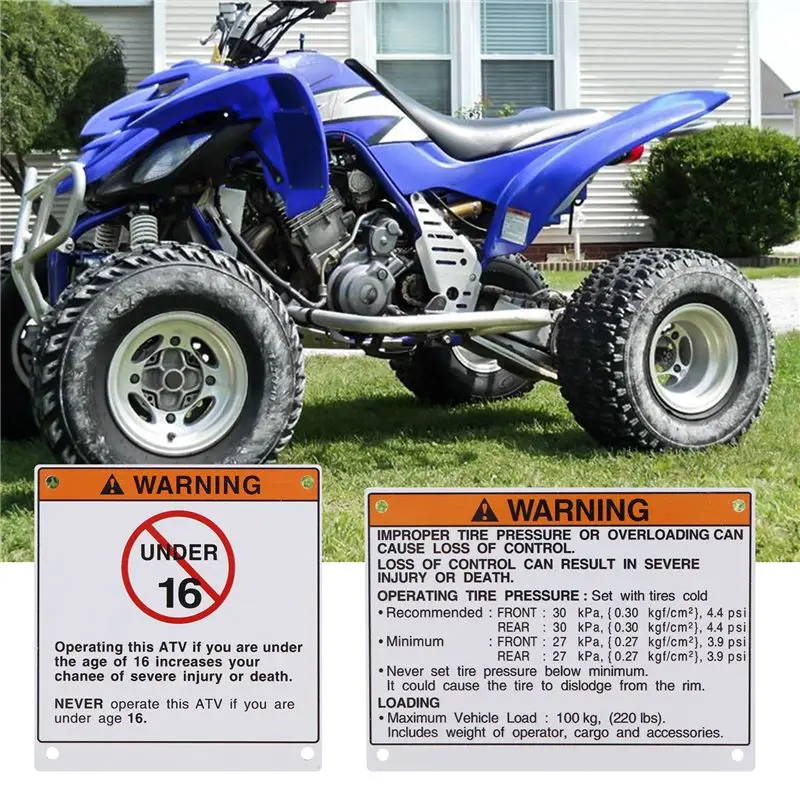 AB59-Car Accessories Auto Parts Warning Decals Stickers Labels Aluminum Backed For