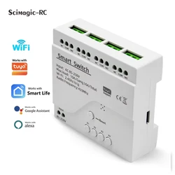 Smart Switch 4CH Relay Module Home Automation DC 12V 7-32V AC 220V RF433Mhz Remote Control 4 Gang Works With Tuya Alexa Smartlie