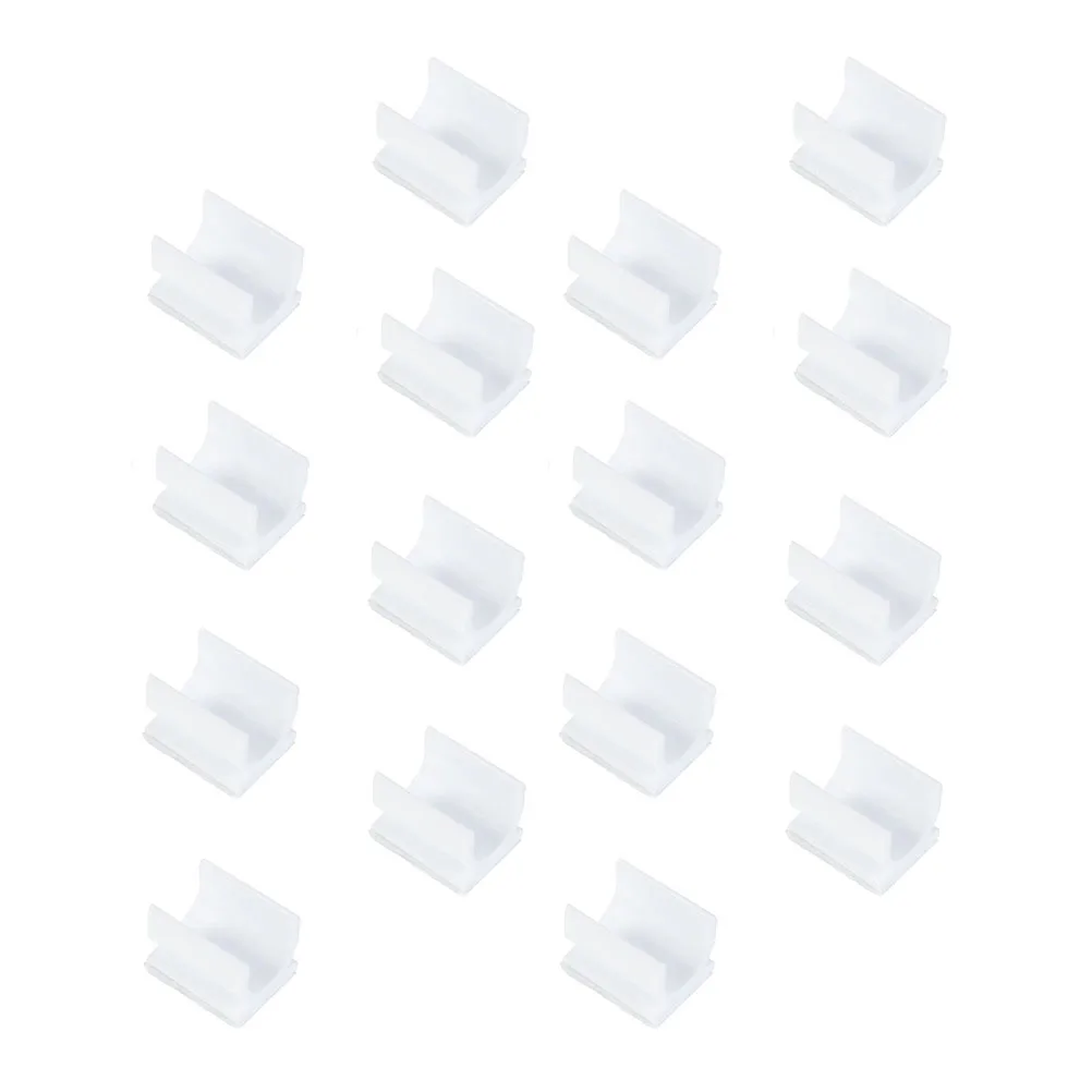 

125pcs Pen Clips Buckle White Plastic Magnetic Adhesive Desk Office Use Pen Holder Clamp Pencil Fixing Tool