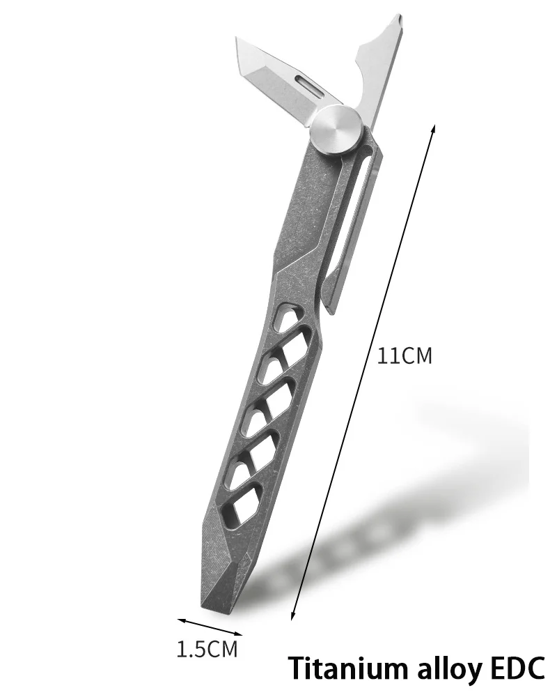 Brecheisen aus Titanlegierung, tragbares multifunktionales Brecheisen, Outdoor Survival Camping Selbstverteidigung EDC Utility Tool zum Wandern