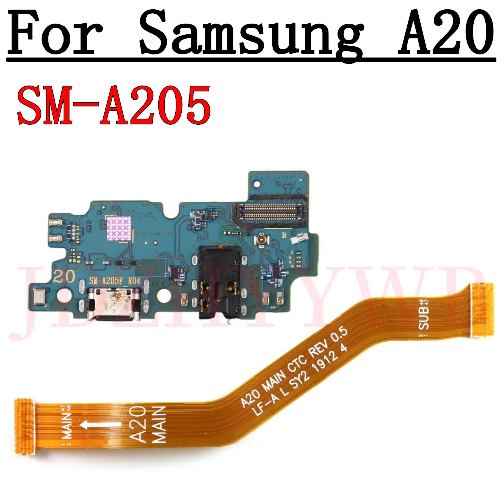 USB Charge Port Jack Dock Connector Charging Board For Samsung Galaxy A20 SM-A205F A205U Motherboard Main Flex Cable