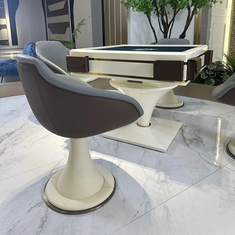 New electric mahjong machine automatic high-end household silent mahjong dining table dual-purpose solid wood
