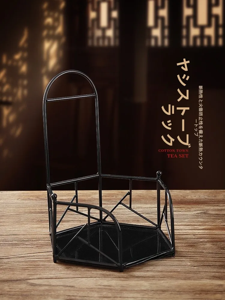

Retro Portable Iron Charcoal Stove Stand Large Size Heat Insulation Bot Chinese Sle Tea Ceremony Accories Polied Su...