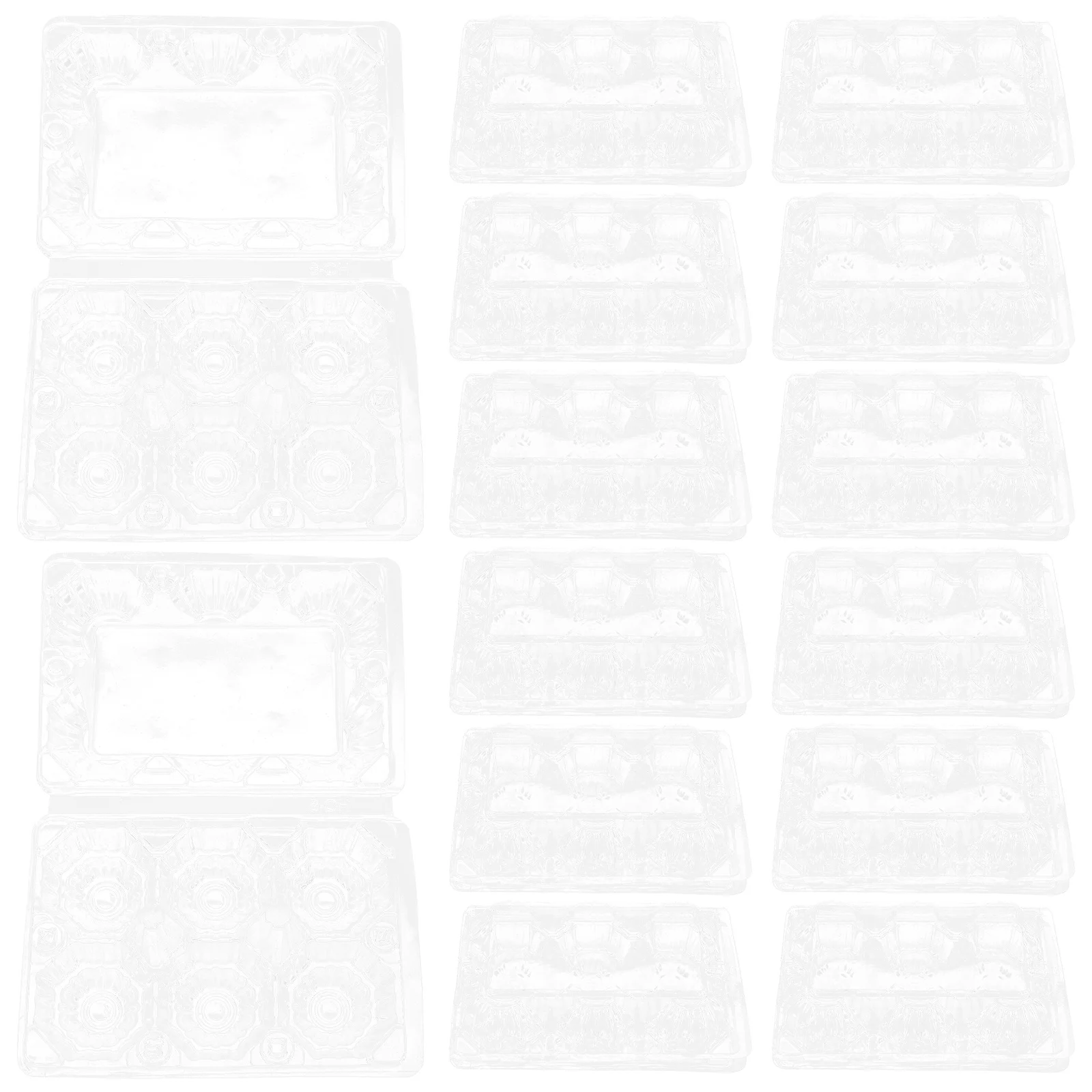 

40pcs Egg Tray 6-Grid Reusable Transparent Stackable Plastic Chicken Egg Storage Crate For Kitchen Fridge Farmhouse Party Favor