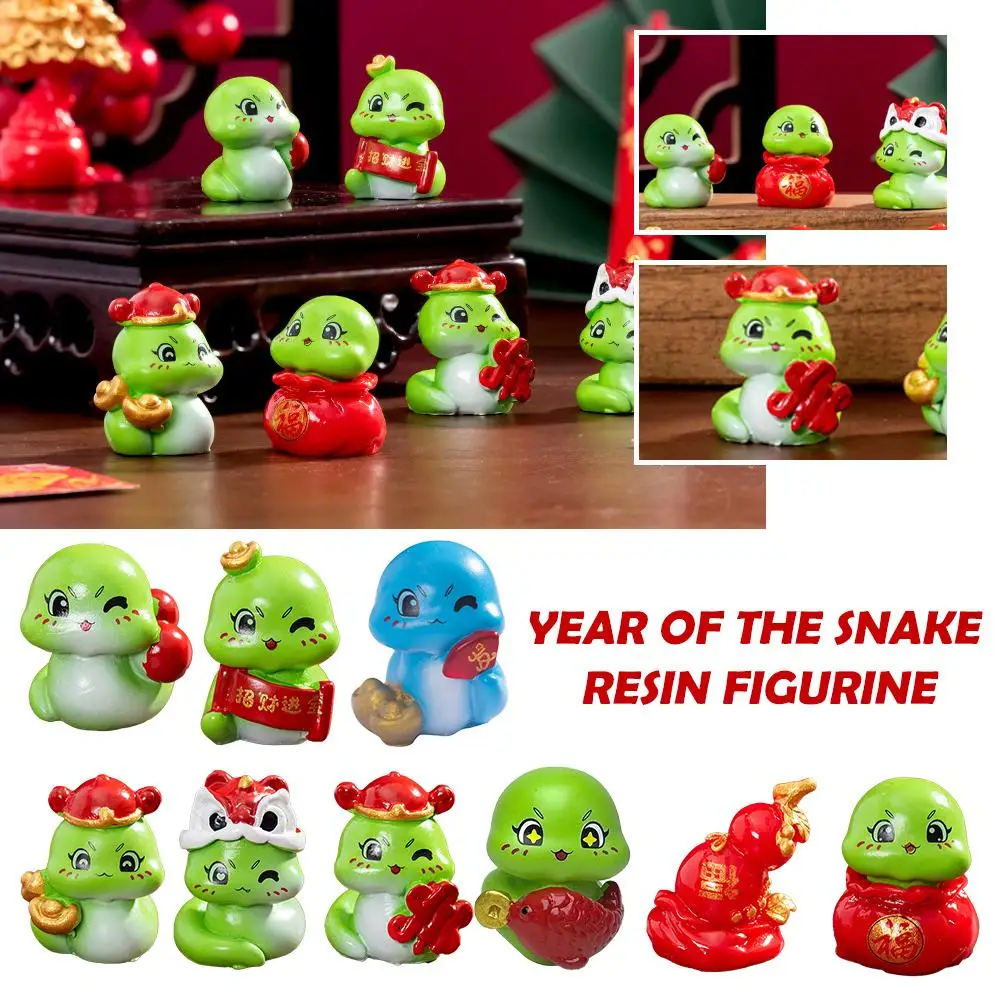 2025 Capodanno Del Serpente Ornamento Serpente Fortunato che attira la ricchezza Home Desktop Interni Figurine Accessori Decorazione Auto O5U2