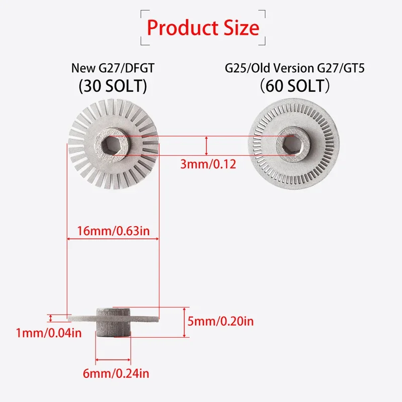 60 grid stainless steel grating wheel sleeve, suitable for steering wheel G25GT5 old version G27 repair and replacement gear