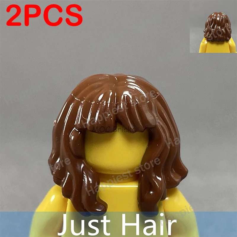 MOC Figures Hair Building Blocks Body Parts Head Hairstyle Accessories Assemble Compatible Bricks City Seires DIY KidsToys Gift